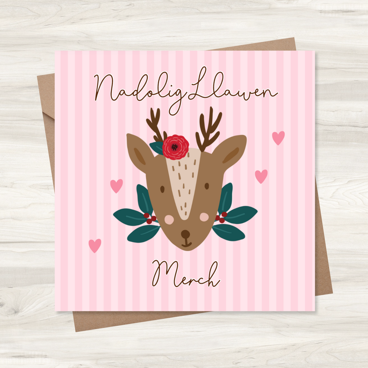 Carden Nadolig ~  'Nadolig Llawen Merch'